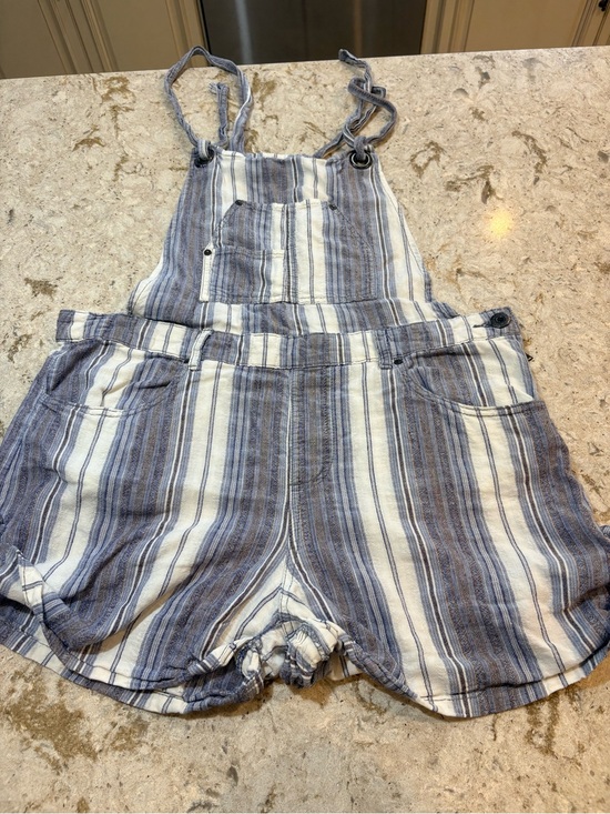 Free People Pants - Free People Blue and White Striped Linen Romper